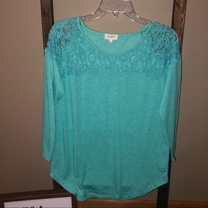Teal 3/4 sleeve top
